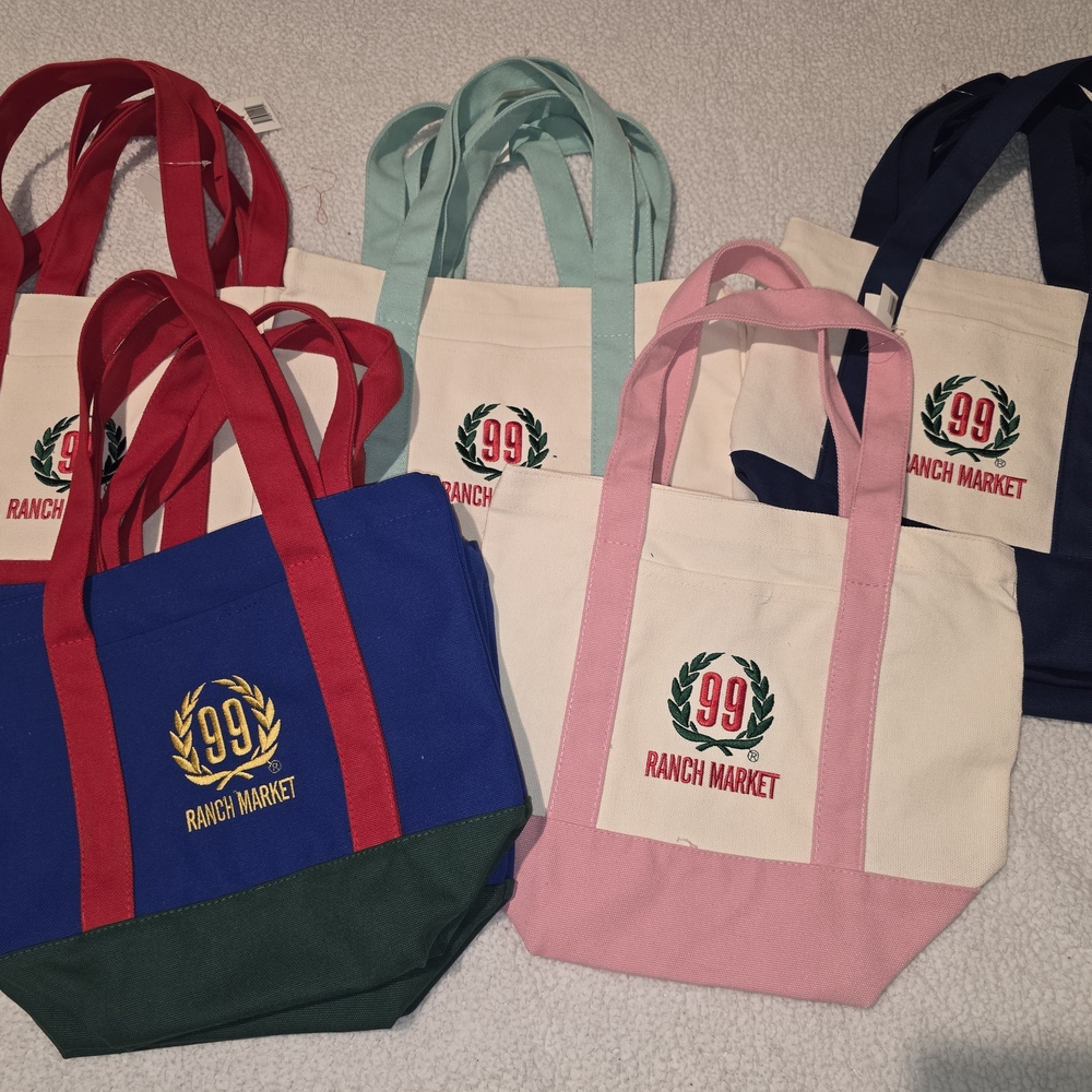 NWT 99 RANCH MARKET MINI TOTE BAGS - 3 COLORS AVAILABLE